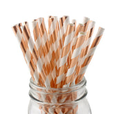 25x ROSE GOLD FOIL Metallic Paper Straws